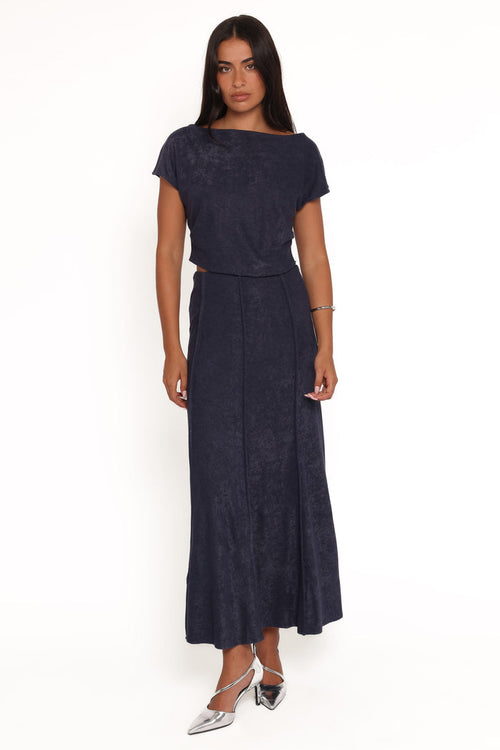 Petal and Pup USA SETS Aria Maxi Skirt Set - Denim Blue