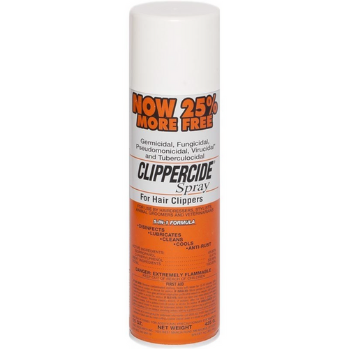 Clippercide spray can on a white background