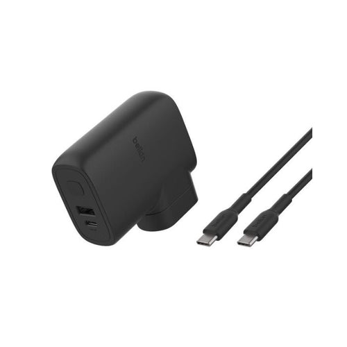 Belkin Wall Charger Hybrid AC & Power Bank, 5000Mah, 45Watts, Black