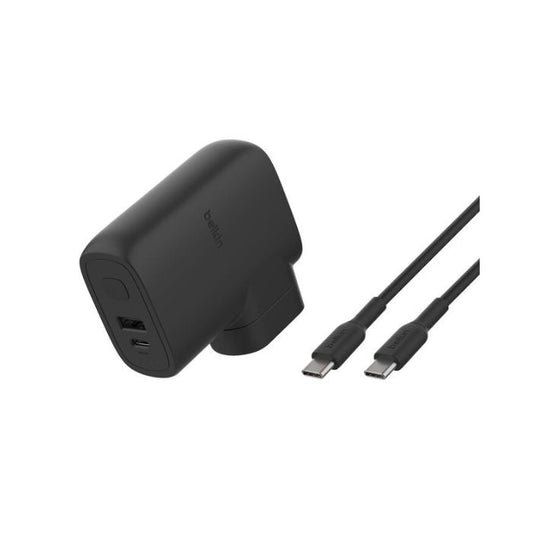 Belkin Wall Charger Hybrid AC & Power Bank, 5000Mah, 45Watts, Black