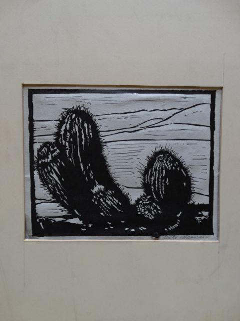 Cactus Woodblock Print