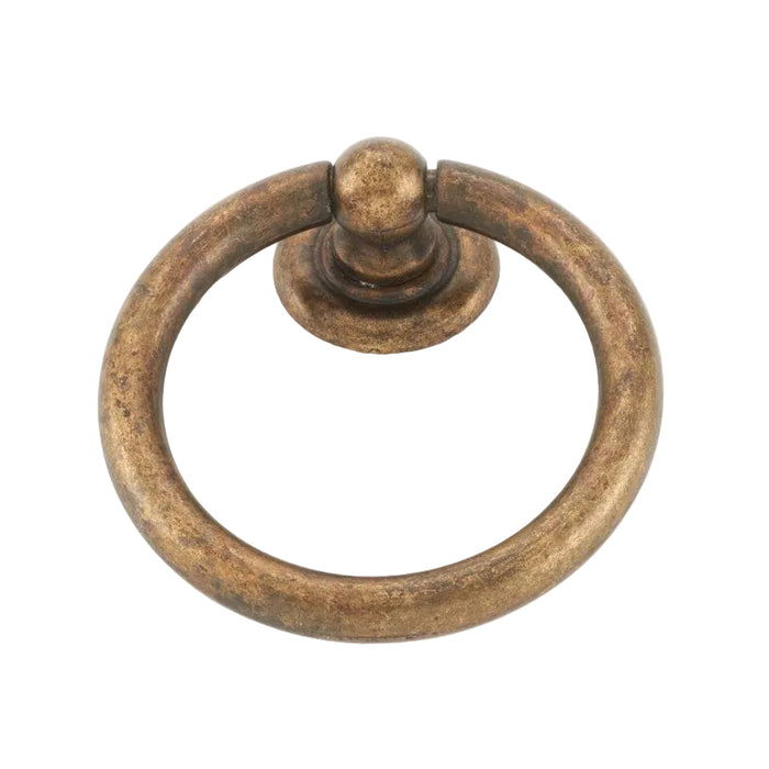 Capri Ring Drawer Pulls in Worn Brass Finish — available options shown together; one selected item sold