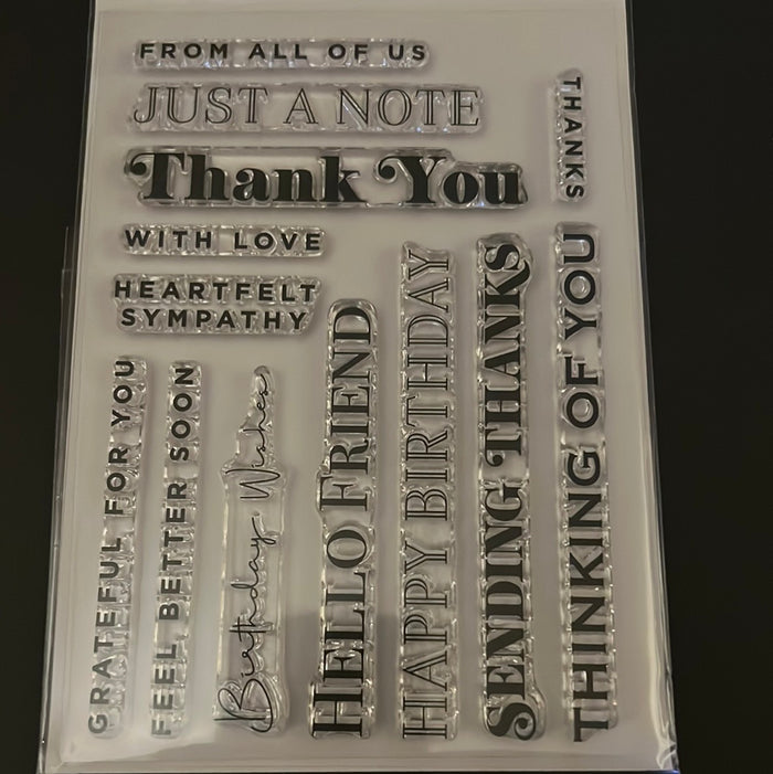 Essential sentiments stamps by spellbinders