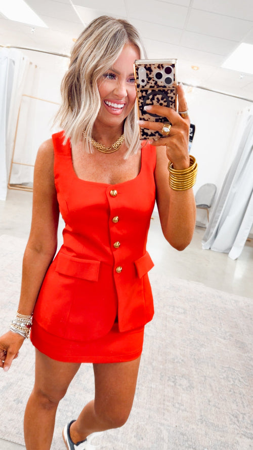 -FINAL SALE- Tinslee Romper-Red