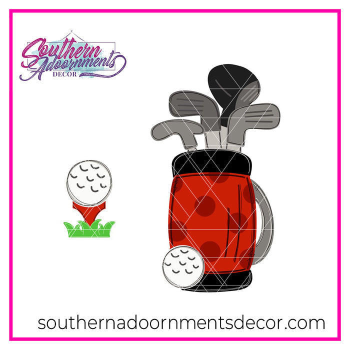 Golf Bag & Tee Bundle Template & Digital Cut File