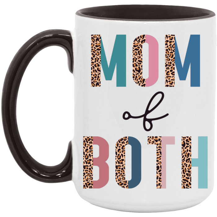 Half Leopard Mom of Both ceramic coffee mug