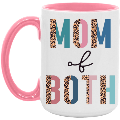 Half Leopard Mom of Both ceramic coffee mug, product photo 2