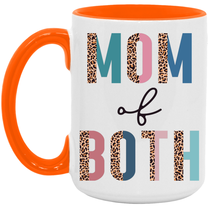 Half Leopard Mom of Both ceramic coffee mug, product photo 3