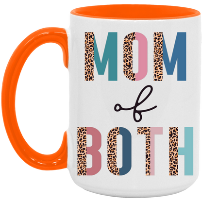Half Leopard Mom of Both ceramic coffee mug, product photo 3