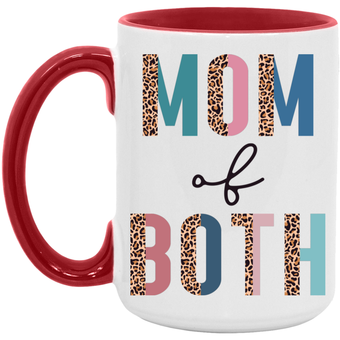 Half Leopard Mom of Both ceramic coffee mug, product photo 4