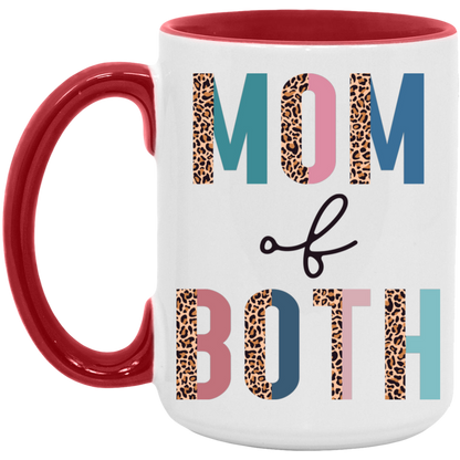 Half Leopard Mom of Both ceramic coffee mug, product photo 4