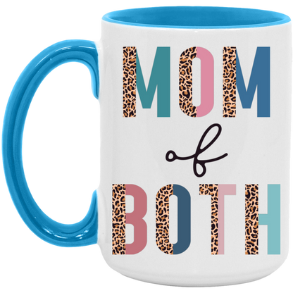 Half Leopard Mom of Both ceramic coffee mug, product photo 5