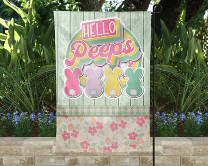 Hello Peeps Easter Bunny | Garden Flag
