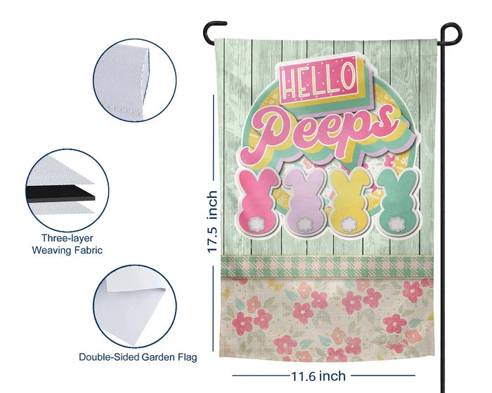 Hello Peeps Easter Bunny | Garden Flag