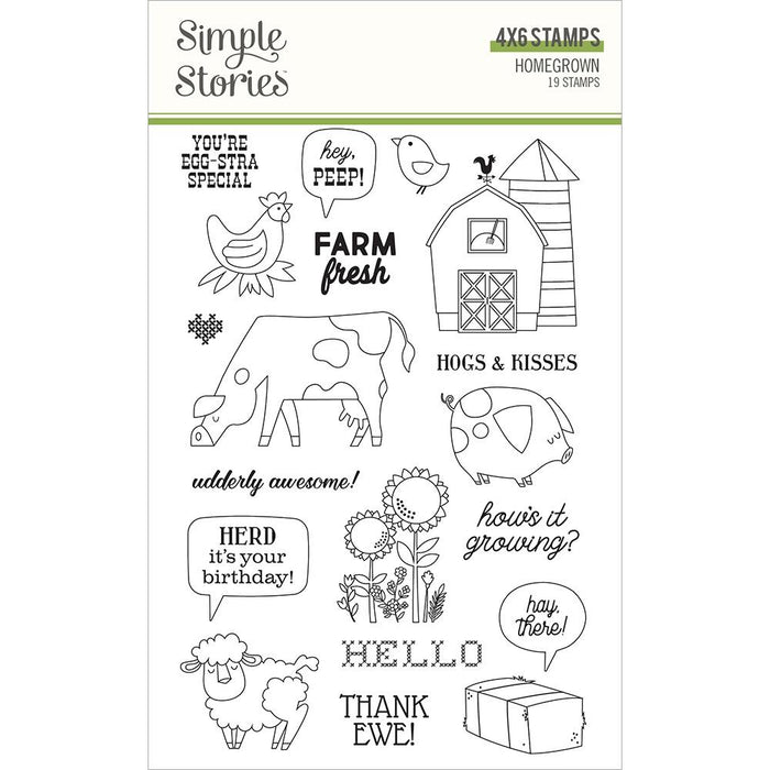 Homegrown farm stamp set by simple stories