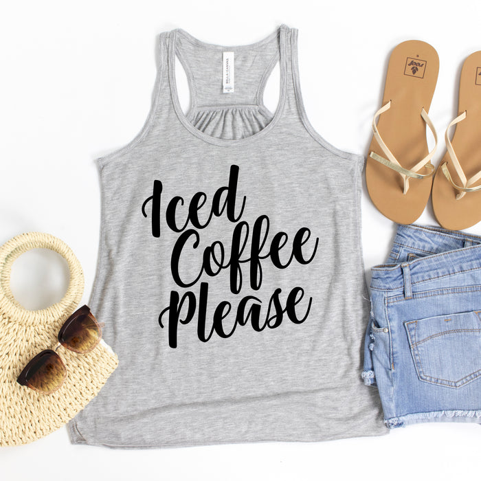 Iced Coffee Please graphic tank top