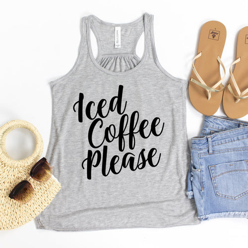 Iced Coffee Please graphic tank top