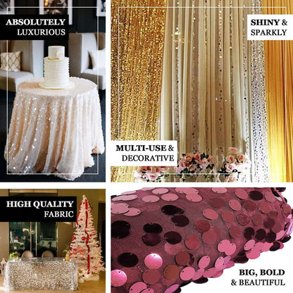 Decorative sequined tablecloth for events, showcasing luxury and sparkle.