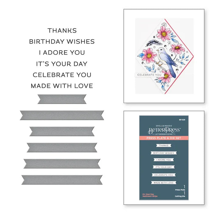 Its' your day sentiments press plates by spellbinders