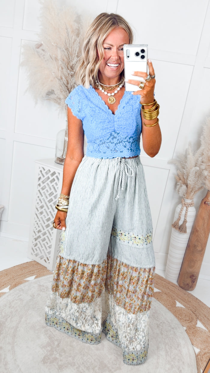 Lace Embrace Top-Ultramarine