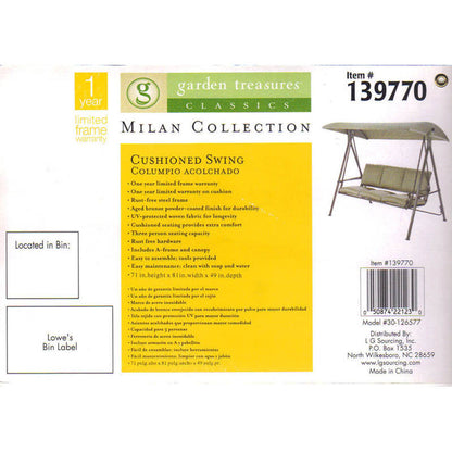 Lowes MILAN Collection Swing Replacement Canopy