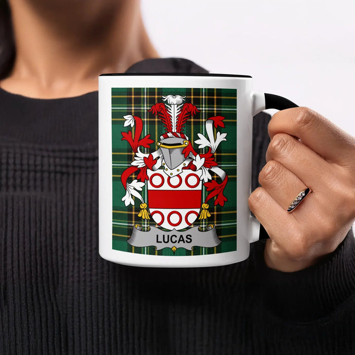 Lucas Irish heritage mug with black handle and interior
