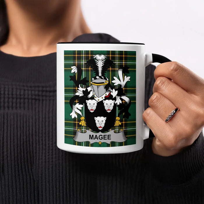 Magee Irish heritage mug with black handle and interior