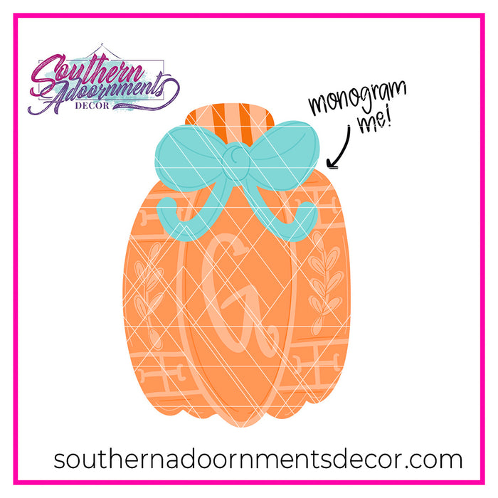 Monogram Pumpkin Bow Template & Digital Cut File