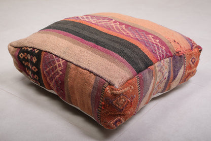 Moroccan Berber floor pouf ottoman for home decor - kilim poufs