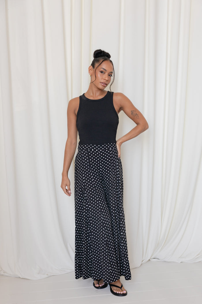 Petal and Pup USA BOTTOMS Neveah Pant - Black Polka Dot