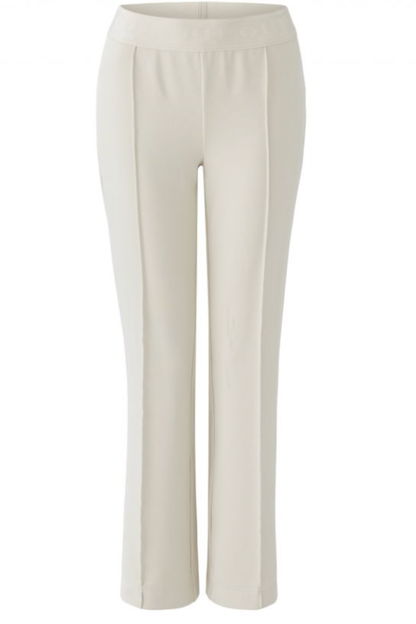 Front view of Oui 91720 Off White Pull On Trousers (1136) by Oui, shop Oui at Dotique for elegant casual style