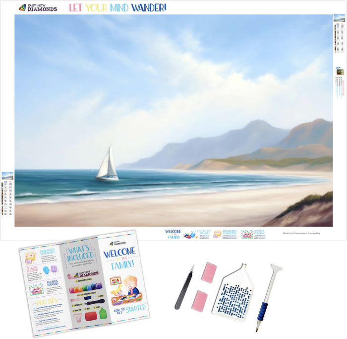 Peaceful Painting Lone Sailboat