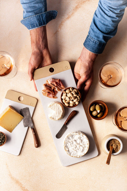 Rectangular Stoneware Cheese Stone — arranging cheese and accompaniments on stones; Farmhouse Pottery