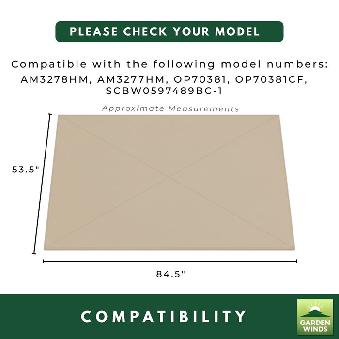 Replacement Canopy for Tangkula AM3278HM 7' Grill Gazebo - Beige, RipLock 350