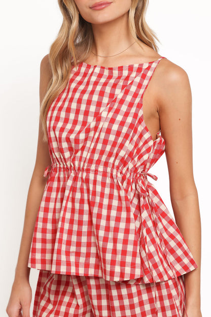 Petal and Pup USA TOPS Rory Top - Red Gingham
