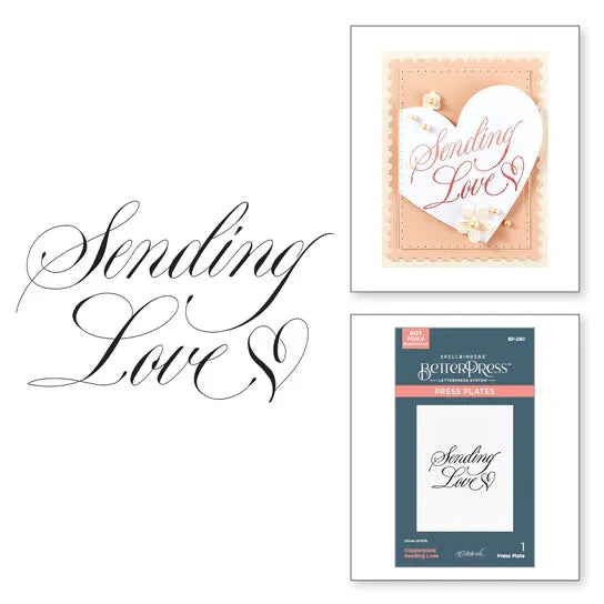 Sending Love press plate by Spellbinders