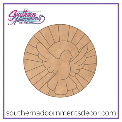 Stained Glass Dove Blank