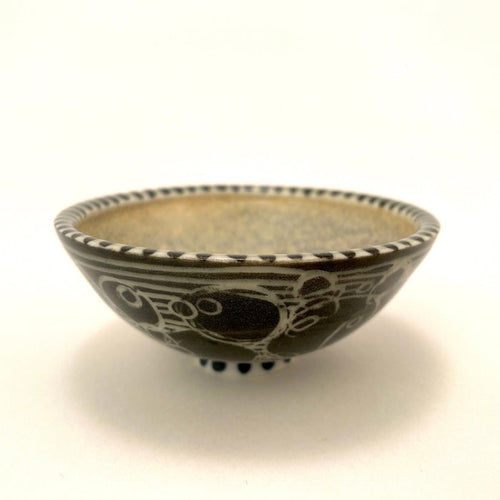 Tiny Bowl with Black Circles