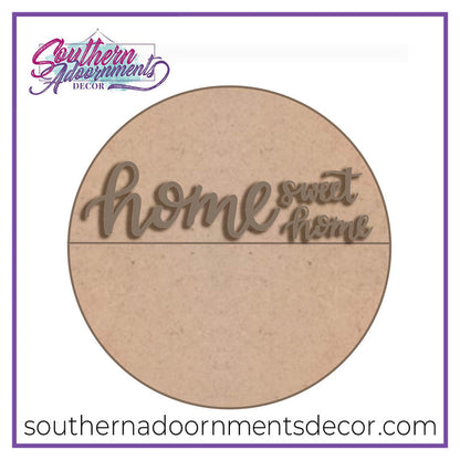 18" Home Sweet Home door hanger ETCHED with 3D Designs