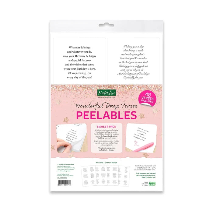Wonderful Days Peelables Verses, 48 stickers by Katy Sue