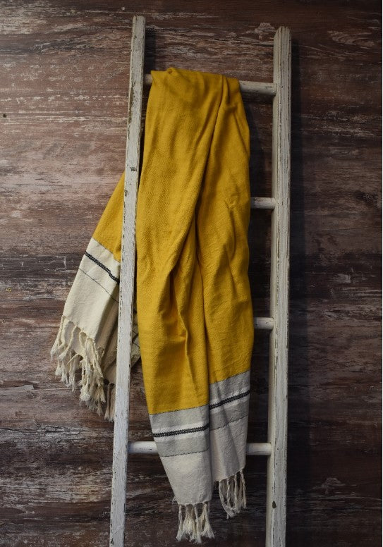 Yellow Striped Throw