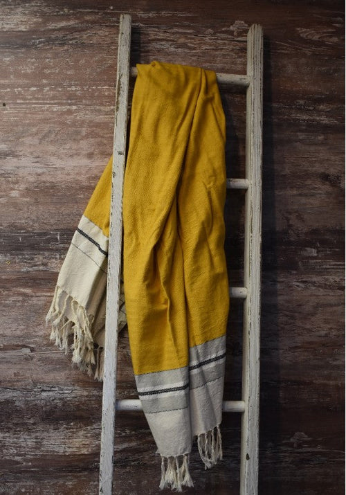 Yellow Striped Throw